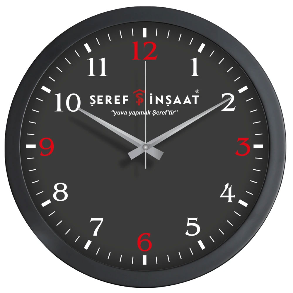 334-siyah V30-334-S Plastik Duvar Saati - Görsel 1